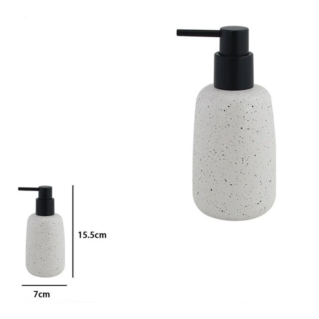 Dispensador de pared líquido líquido blanco efecto cerámico piedra granito baño 87805