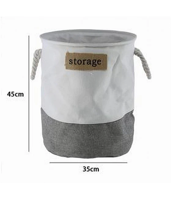 Cesta de lino de dos colores en cesta de tela trenzada 25x18x13 cm 10663