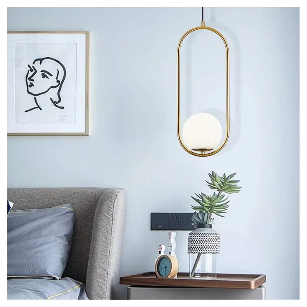 Lámpara de suspensión de oro ovalada con bola de vidrio E27 Minimal Minimal 32835