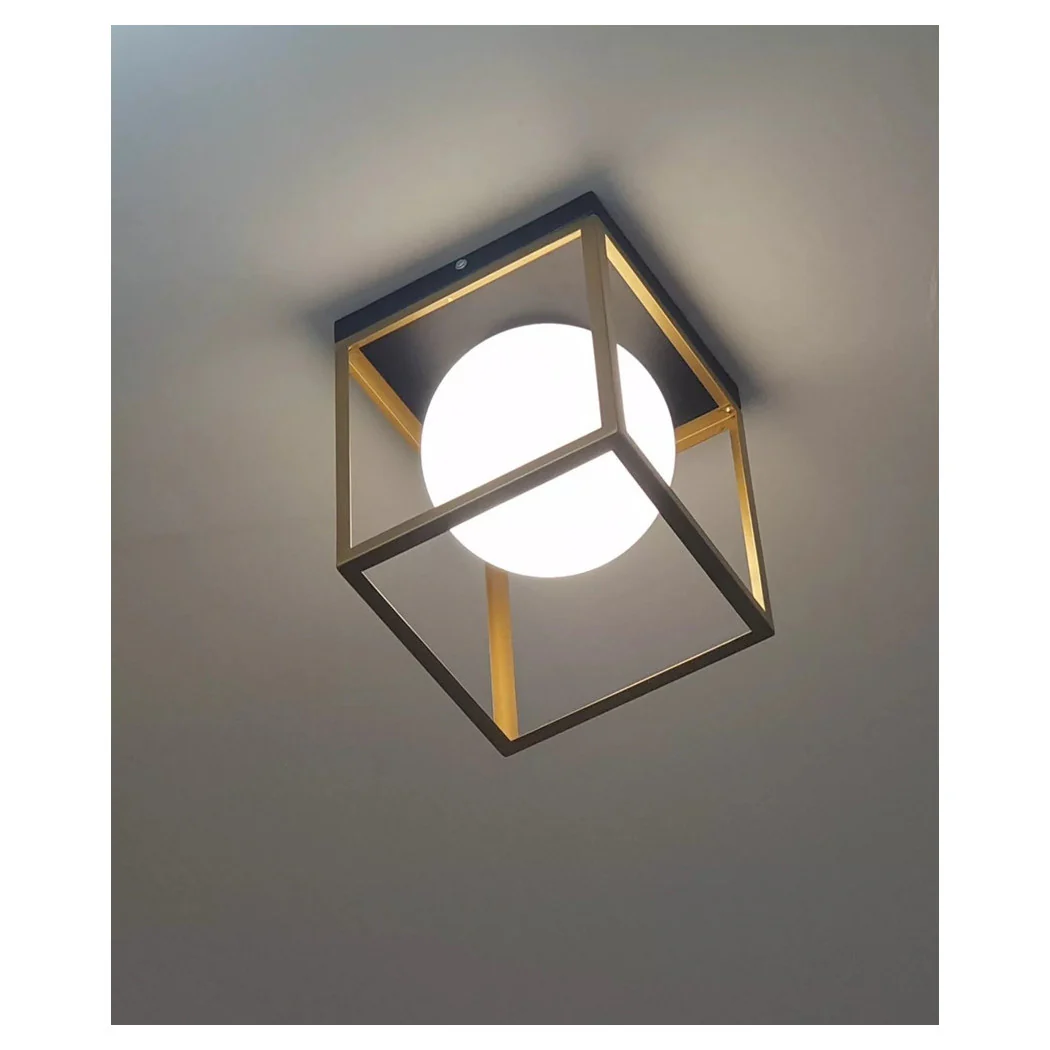 Luz de techo de techo de techo de oro negro moderno E27 Nordic con bola 32682