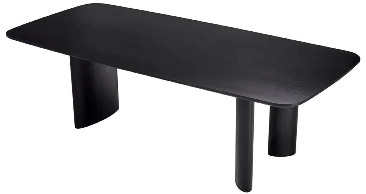 Casa Padrino mesa de comedor de lujo negro 241 x 109,5 x A. 77 cm - Mesa de cocina rectangular de madera maciza - Muebles de comedor - Muebles de cocina - Muebles de lujo - Interiores de lujo