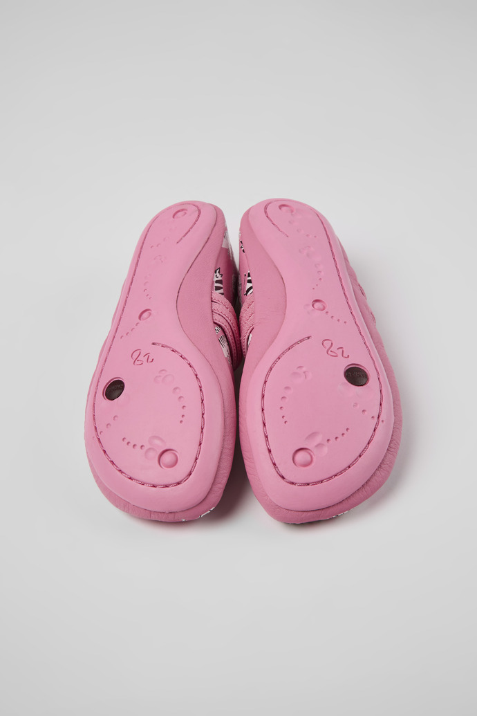 Twins Pink leather ballerinas for boys