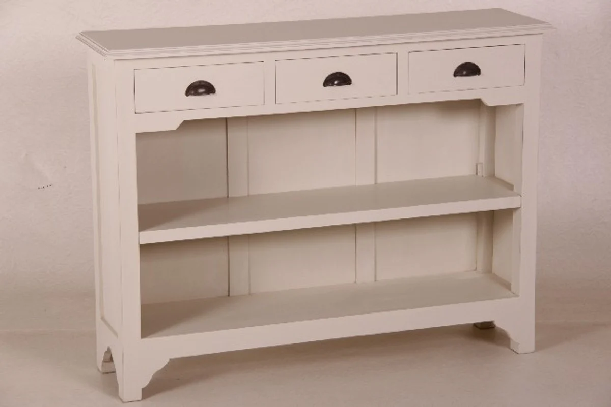 Casa Padrino country-style console table with 3 drawers white - Shabby Chic Furniture