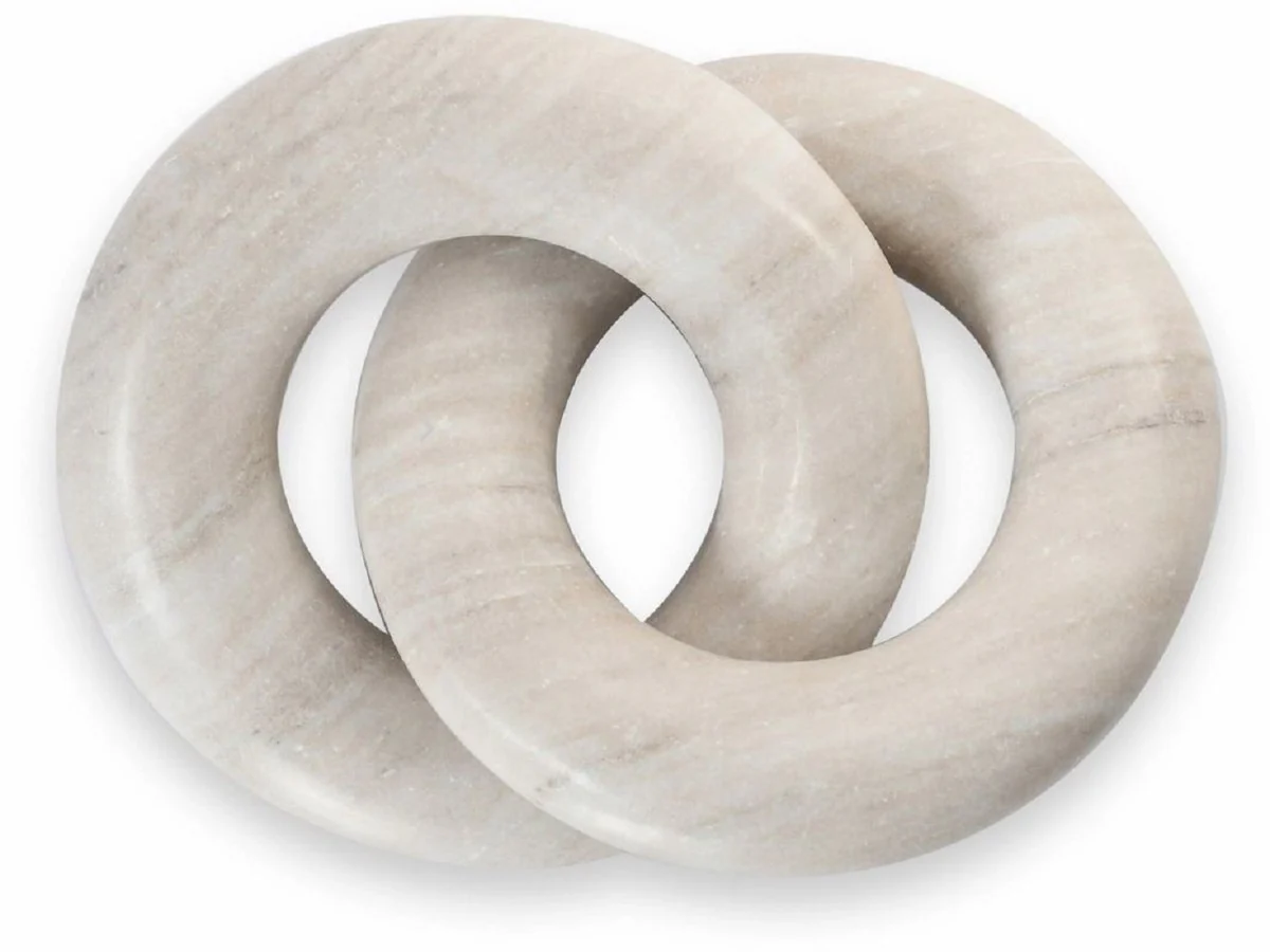 Casa Padrino objeto decorativo de m¨¢rmol de lujo anillos gris - Decoraci¨®n de sal¨®n