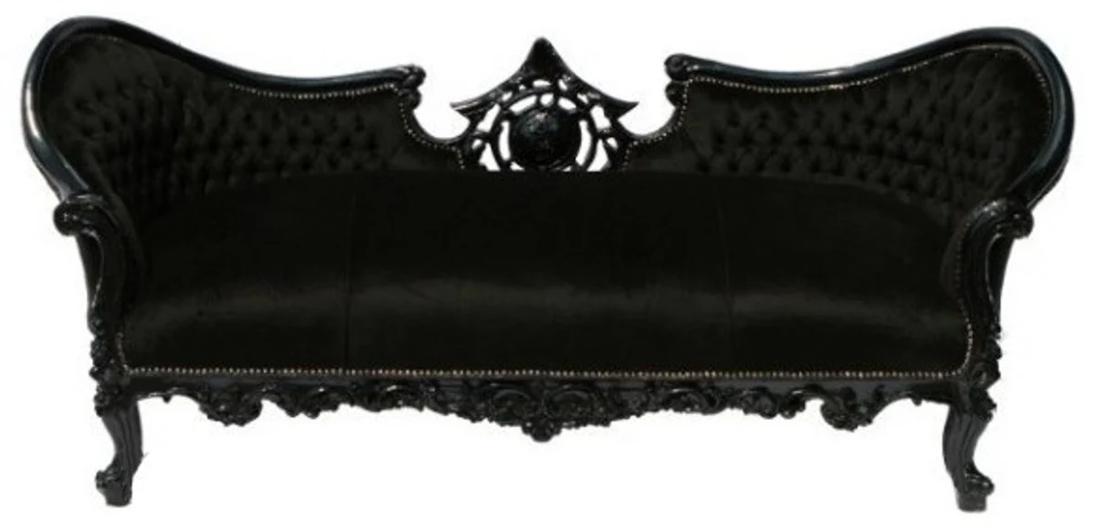 Casa Padrino Baroque Sofa Vampire Black / Black - Limited Edition