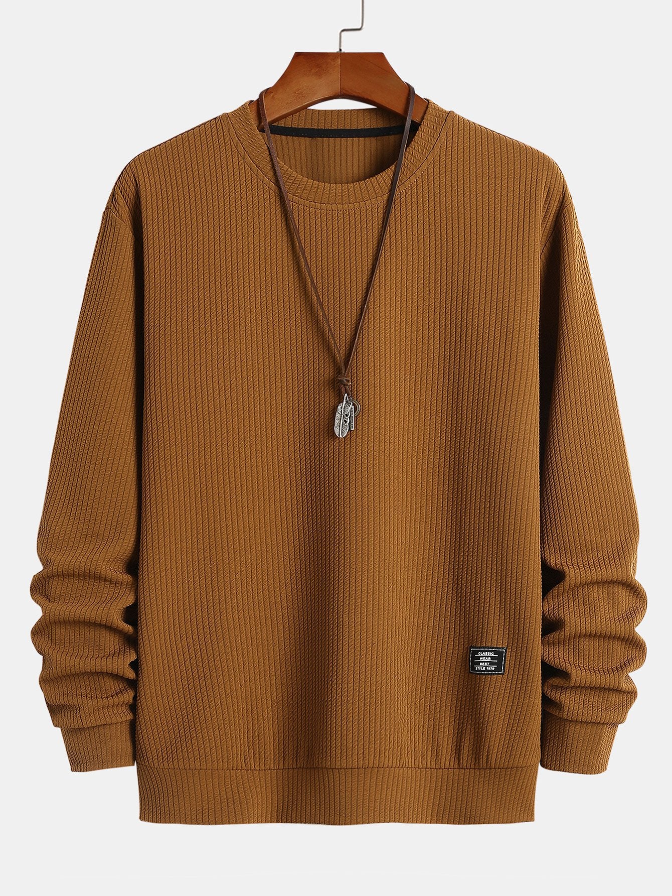 Ribbed Crew Sweatshirt