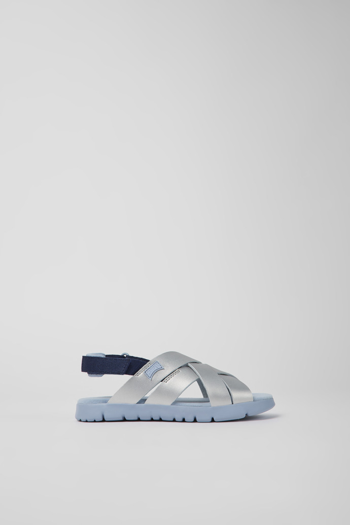 Caterpillar Gray leather and fabric sandals for boys