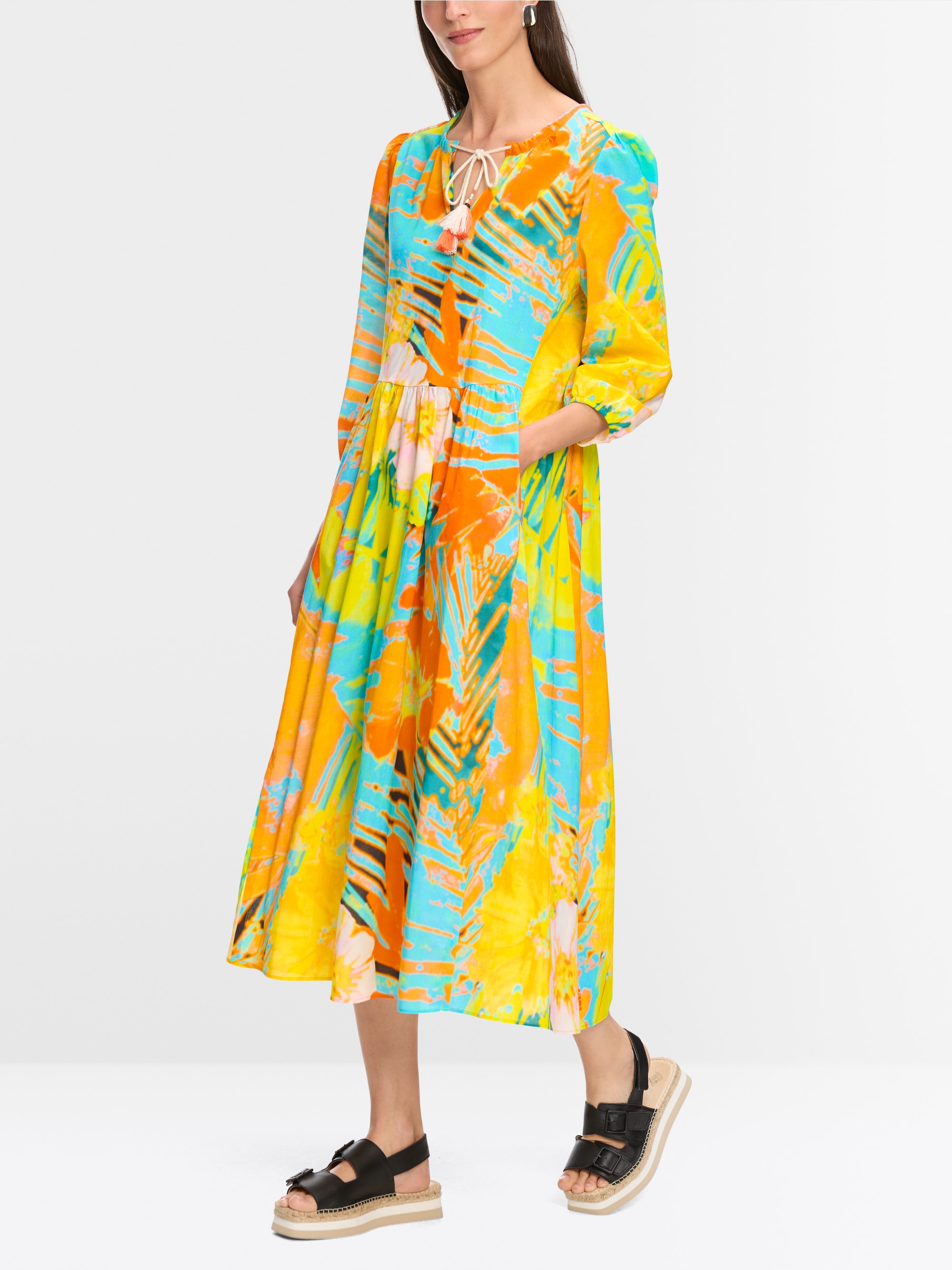 Marc-Cain Rethink Together dress in Hawaiian print