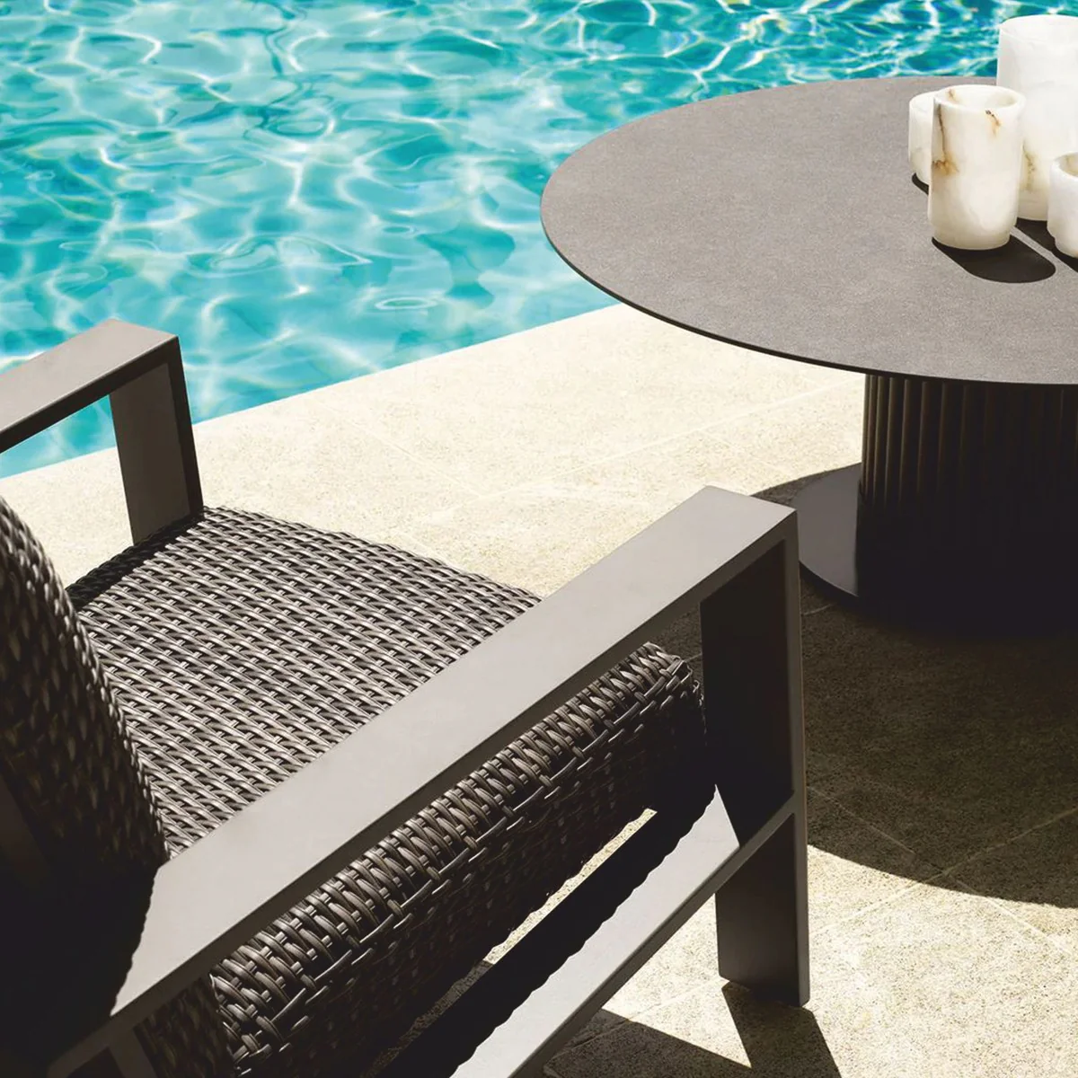 Casa Padrino sill¨®n de jard¨ªn de lujo de rat¨¢n artificial gris - Muebles de jard¨ªn y patio