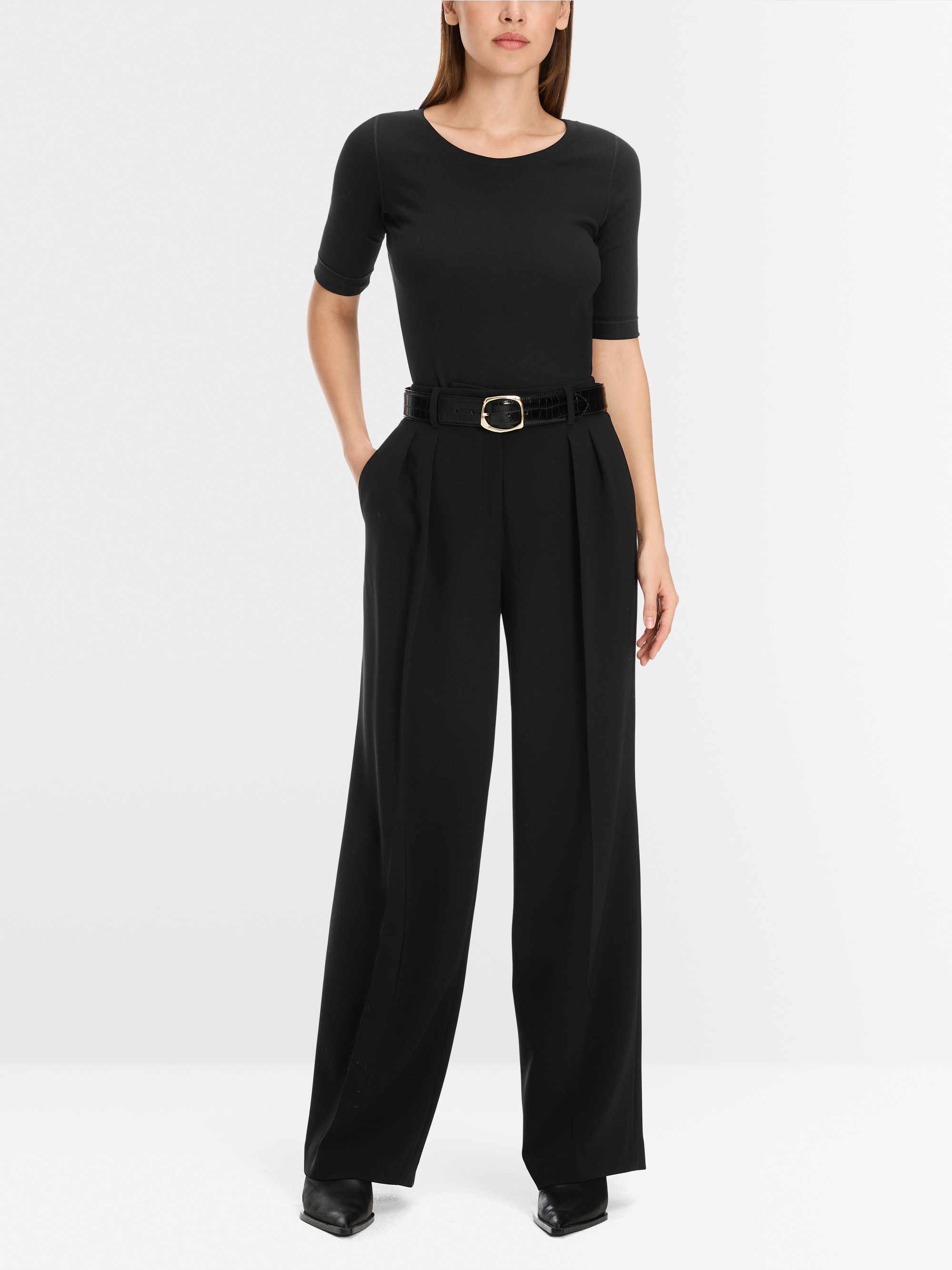 Marc-Cain Round-collar shirt with short sleeves