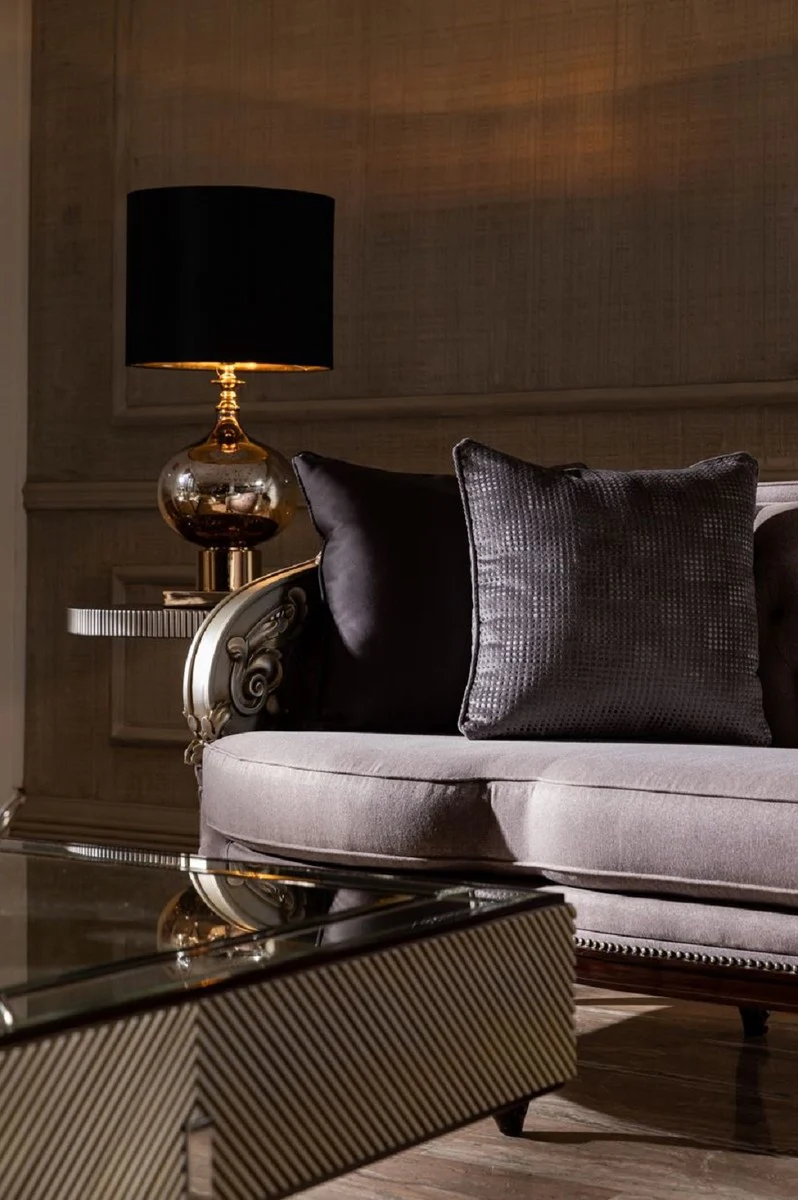 Casa Padrino sof¨¢ de sal¨®n barroco de lujo p¨²rpura / plata / marr¨®n oscuro - Magn¨ªfico Muebles Barrocos para Sal¨®n y Hotel