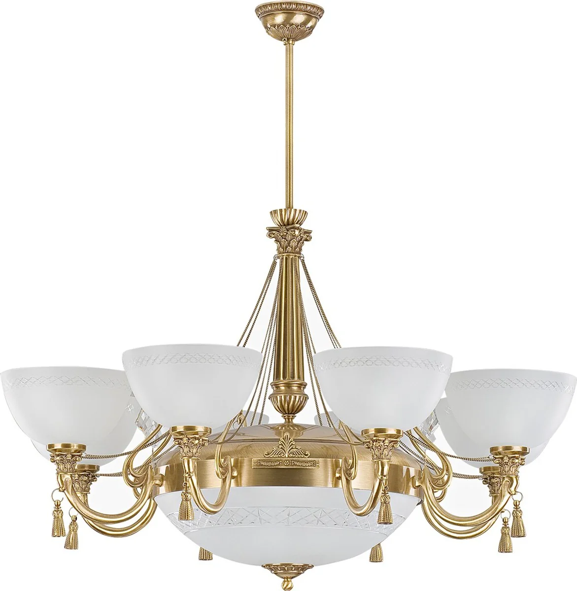 Casa Padrino ara?a de luces de cristal barroco de lujo oro / blanco ? 95 cm