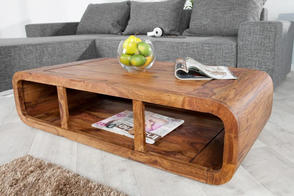 Casa Padrino mesa de centro de madera maciza de diseño natural 100 x H. 30 cm - mesa de salón