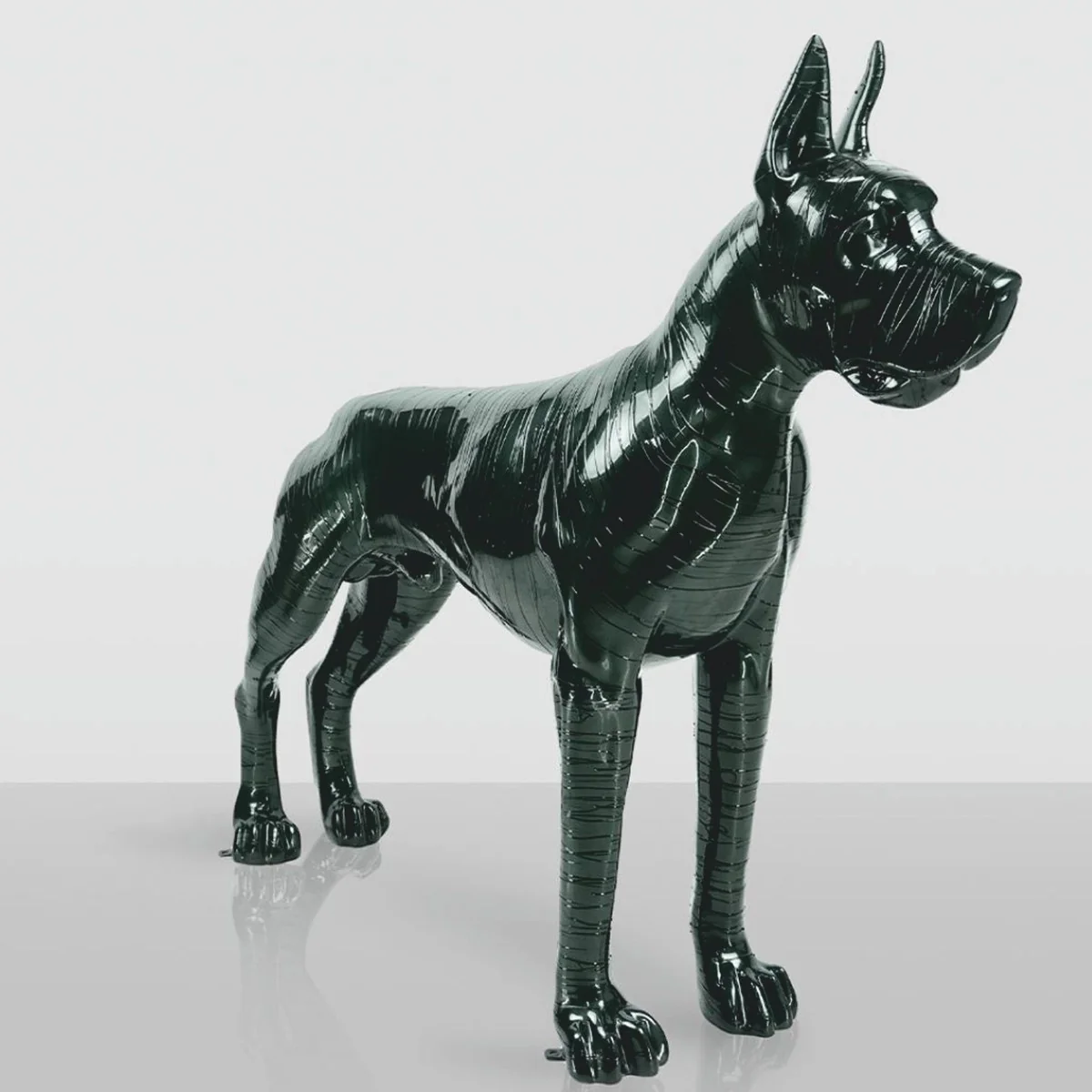 Casa Padrino escultura decorativa XXL gran dan¨¦s verde oscuro / negro 130 cm - Figura de jard¨ªn