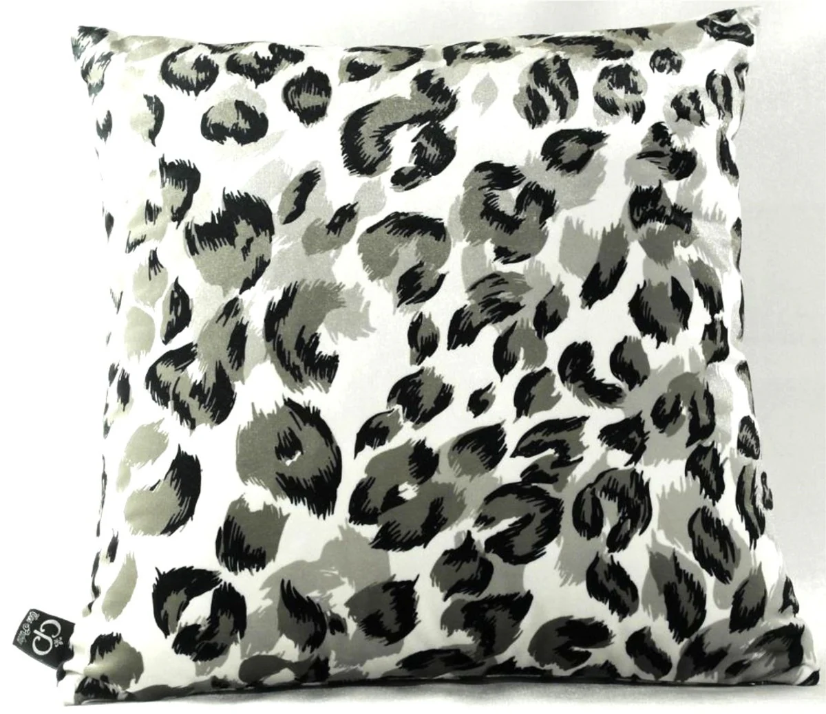 Casa Padrino Almohada Decorativo de la Sala de Estar de Lujo Milwaukee Blanco / Negro / Gris 45 x 45 cm - Tejido de Terciopelo M¨¢s Fino - Colecci¨®n de Lujo