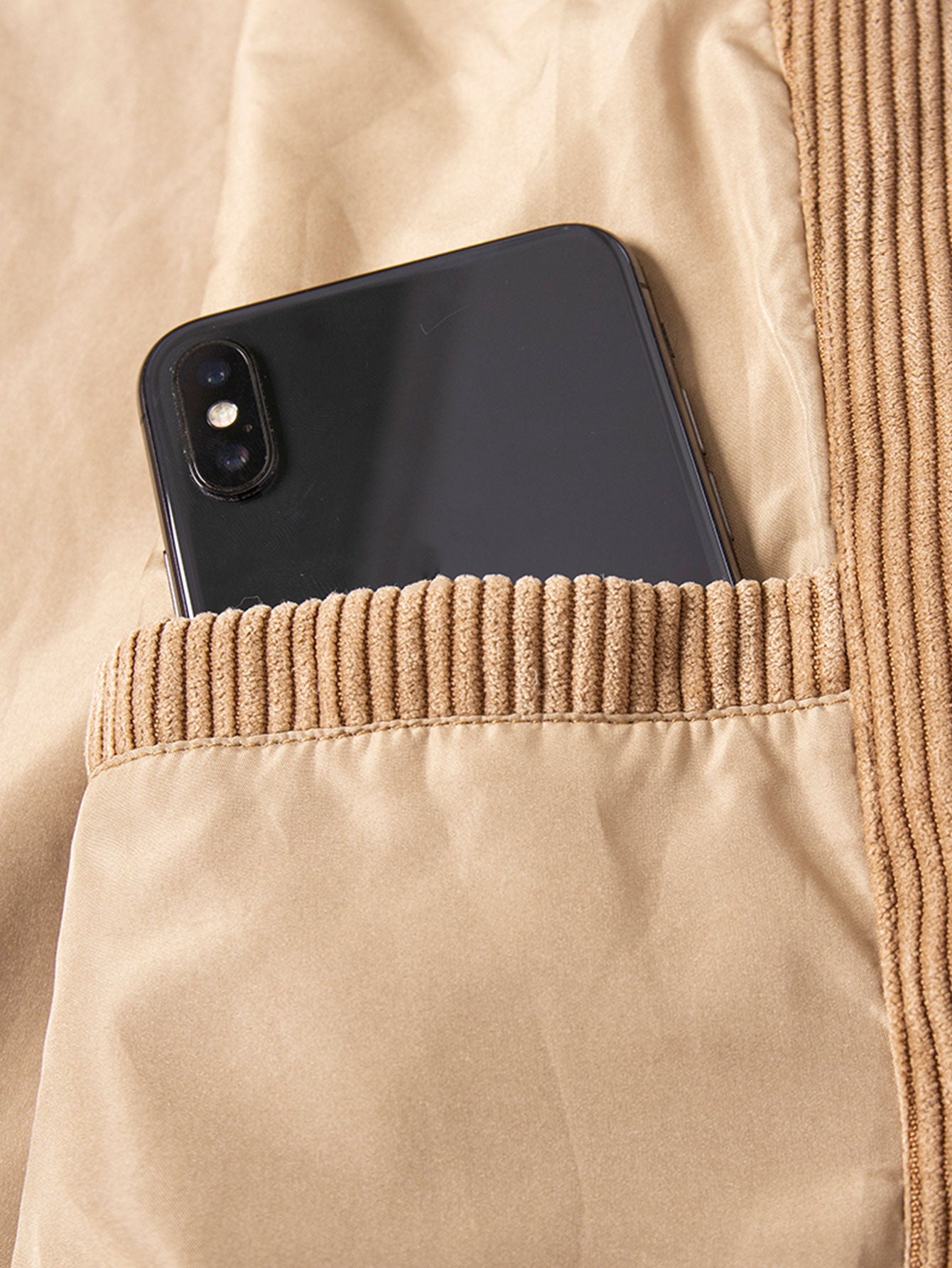 Corduroy Zip Up Bomber Jacket