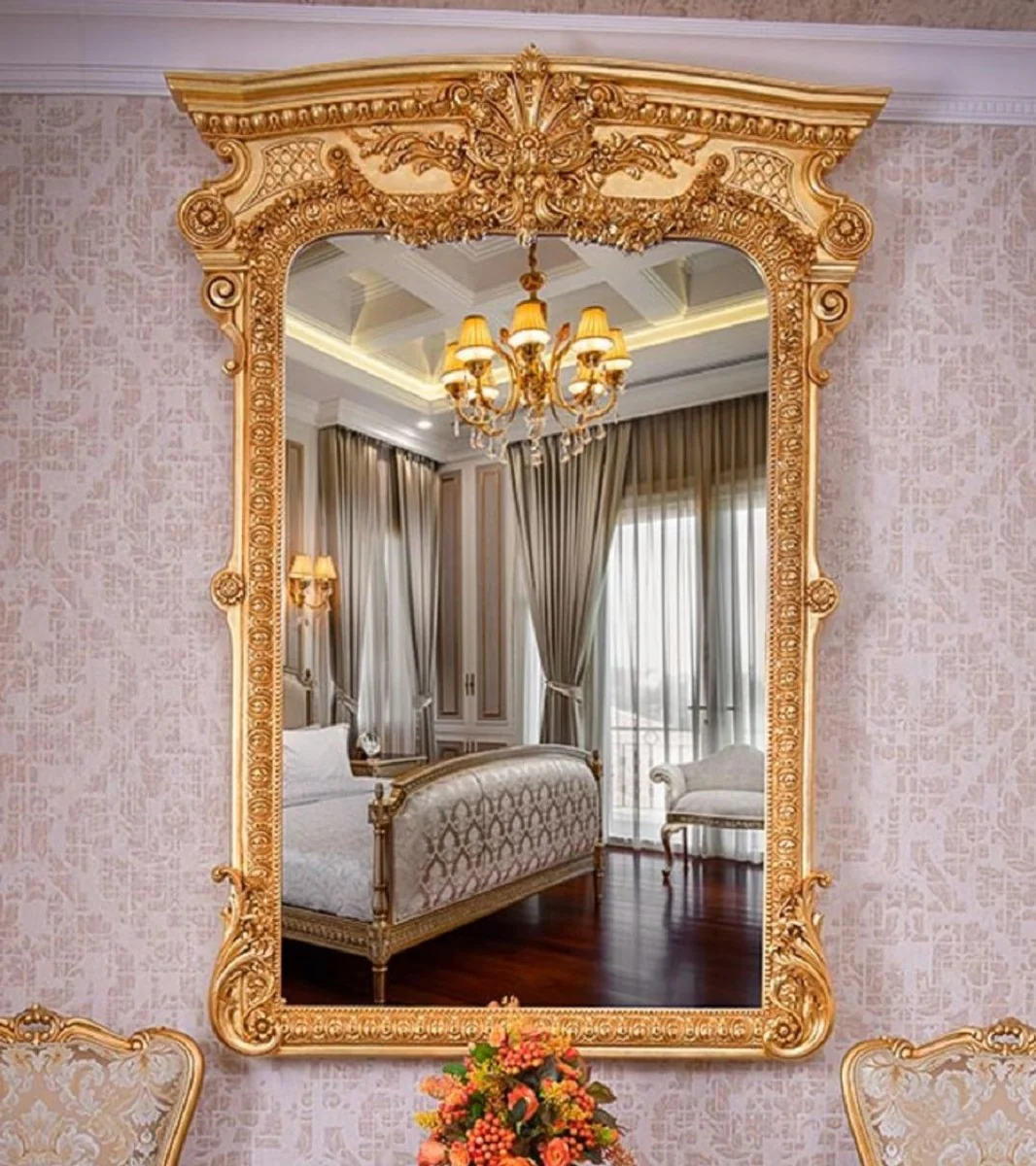 Casa Padrino espejo barroco de lujo oro A. 175 cm - Magn¨ªfico espejo de pared de estilo barroco - Hecho en Italia