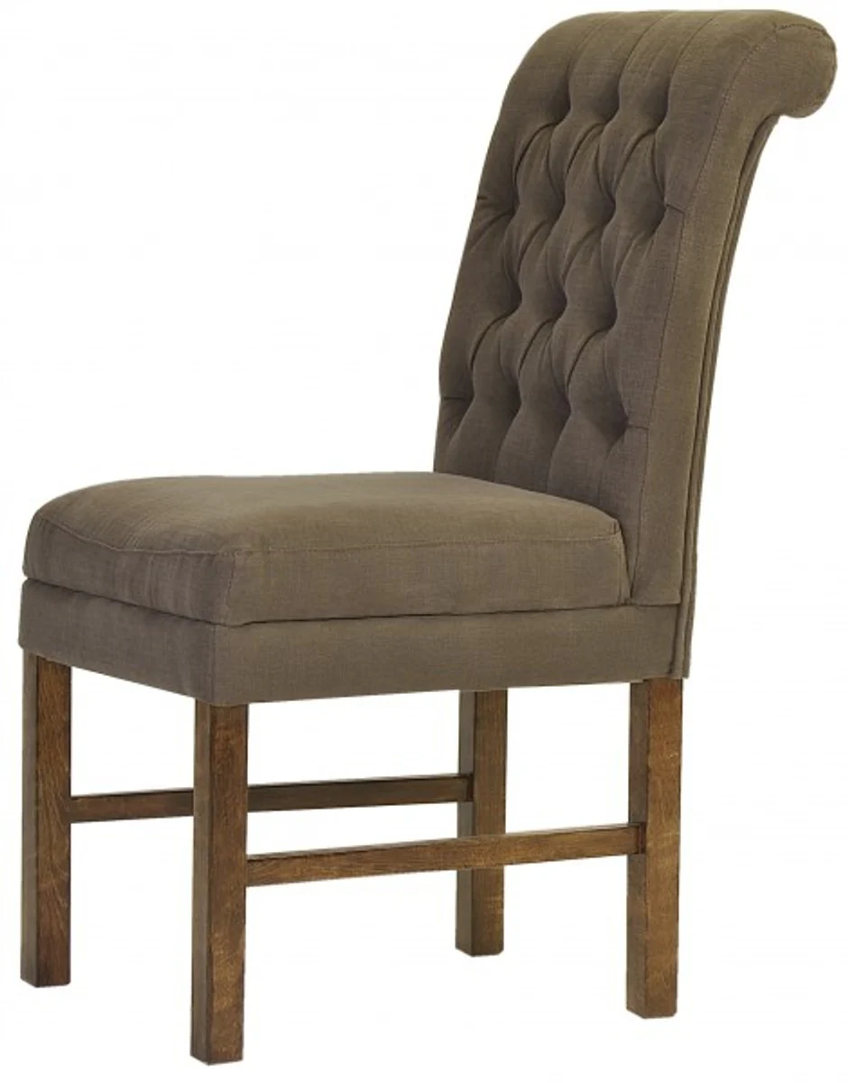 Casa Padrino designer dining room chair modef 16 Brown-Grey / Brown - Hotel Facilities - Beerch Wood - Chesterfield