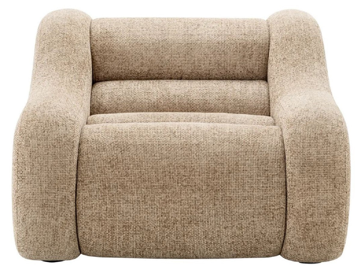 Casa Padrino sill¨®n de lujo arena / negro 100 x 108 x A. 74 cm - Sill¨®n de sal¨®n - Sill¨®n de hotel - Muebles de sal¨®n - Muebles de hotel - Muebles de lujo - Interiores de sal¨®n de lujo