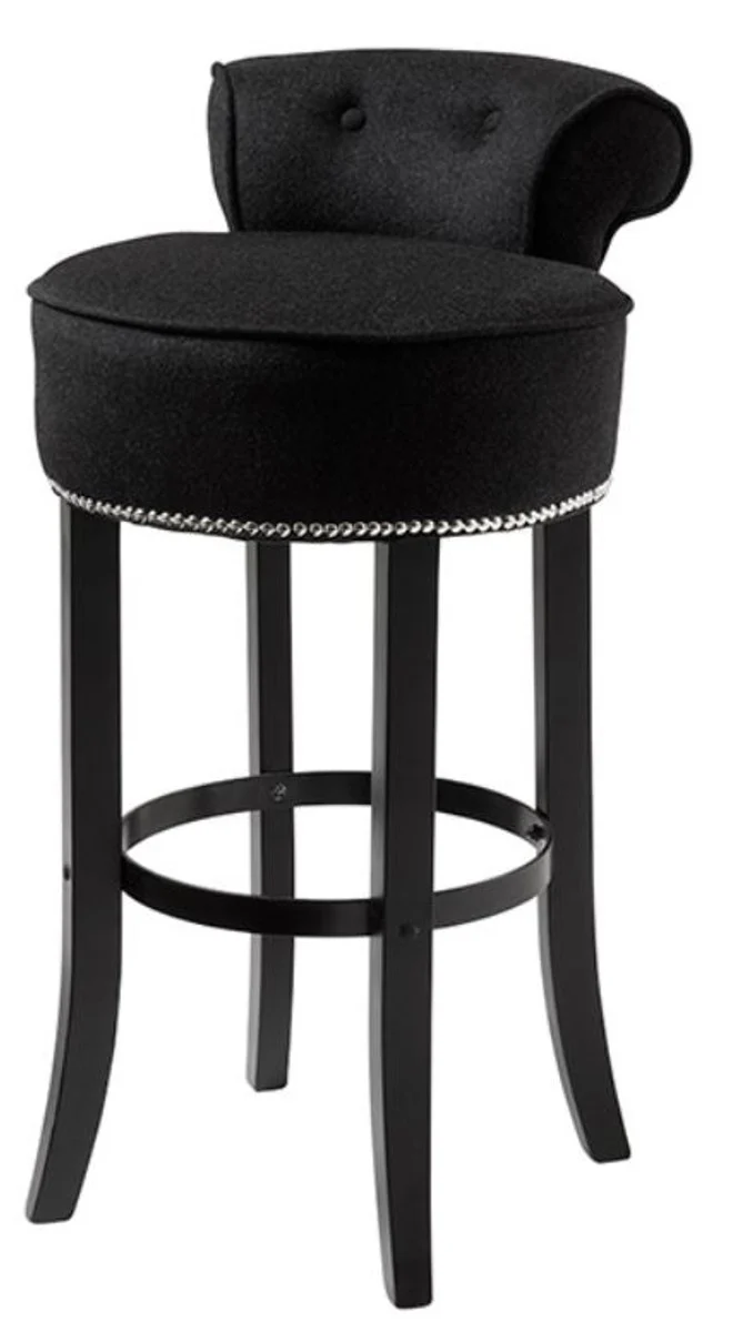 Casa Padrino silla de la barra negra de 46 x 50 x H. 91 cm - taburete de la barra de lujo