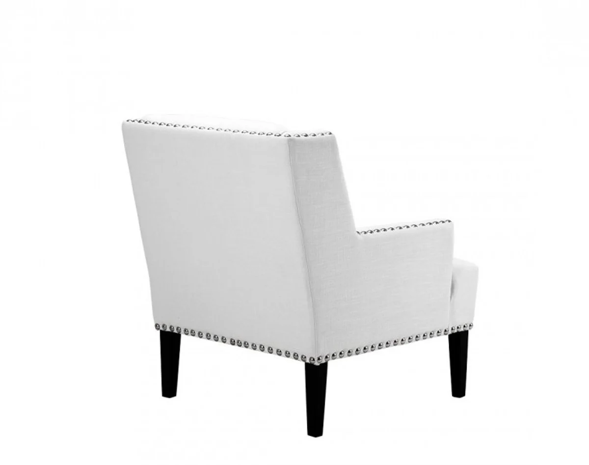 Casa Padrino designer art deco club armchair white - Luxury Club Armchair