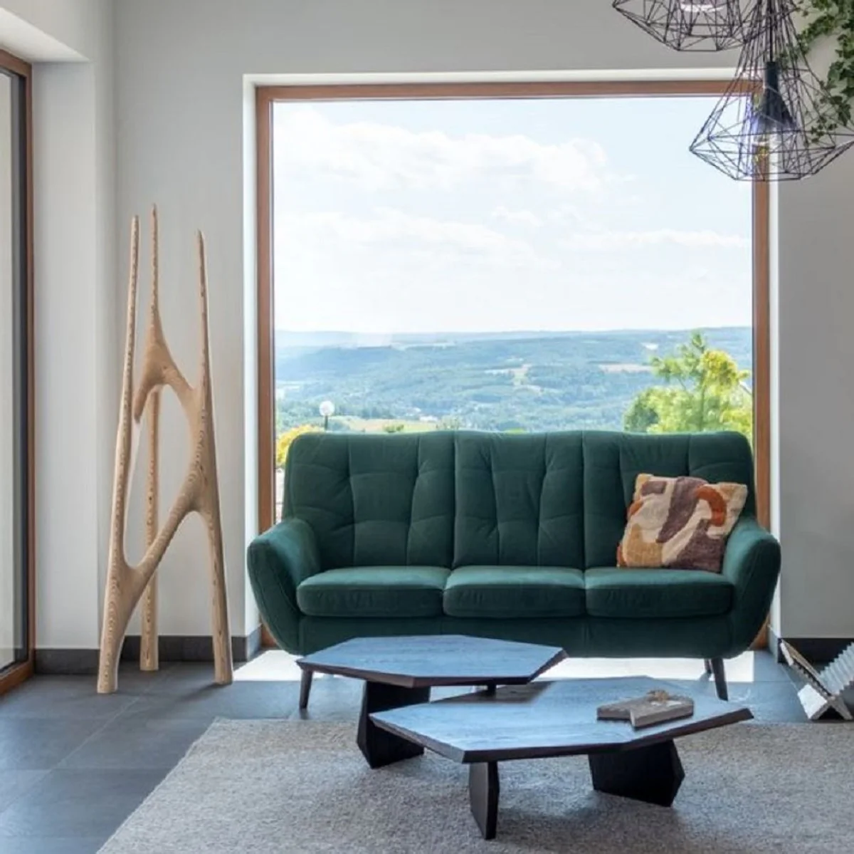 Casa Padrino conjunto de 2 mesas de centro de madera maciza de lujo marr¨®n oscuro - Mesas de sal¨®n de madera de roble - Muebles de sal¨®n - Muebles de lujo - Interiores de lujo