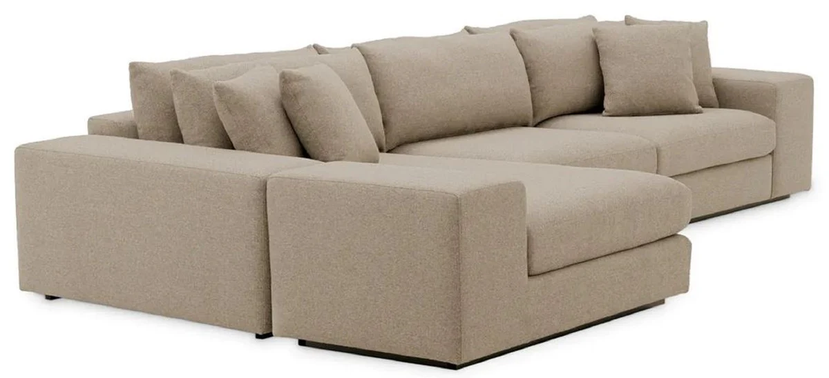 Casa Padrino sof¨¢ esquinero de lujo con cojines gris / negro 380 x 200 x A. 90 cm - Sof¨¢ de sal¨®n - Sof¨¢ de hotel - Muebles de sal¨®n - Muebles de hotel - Muebles de lujo - Calidad de lujo