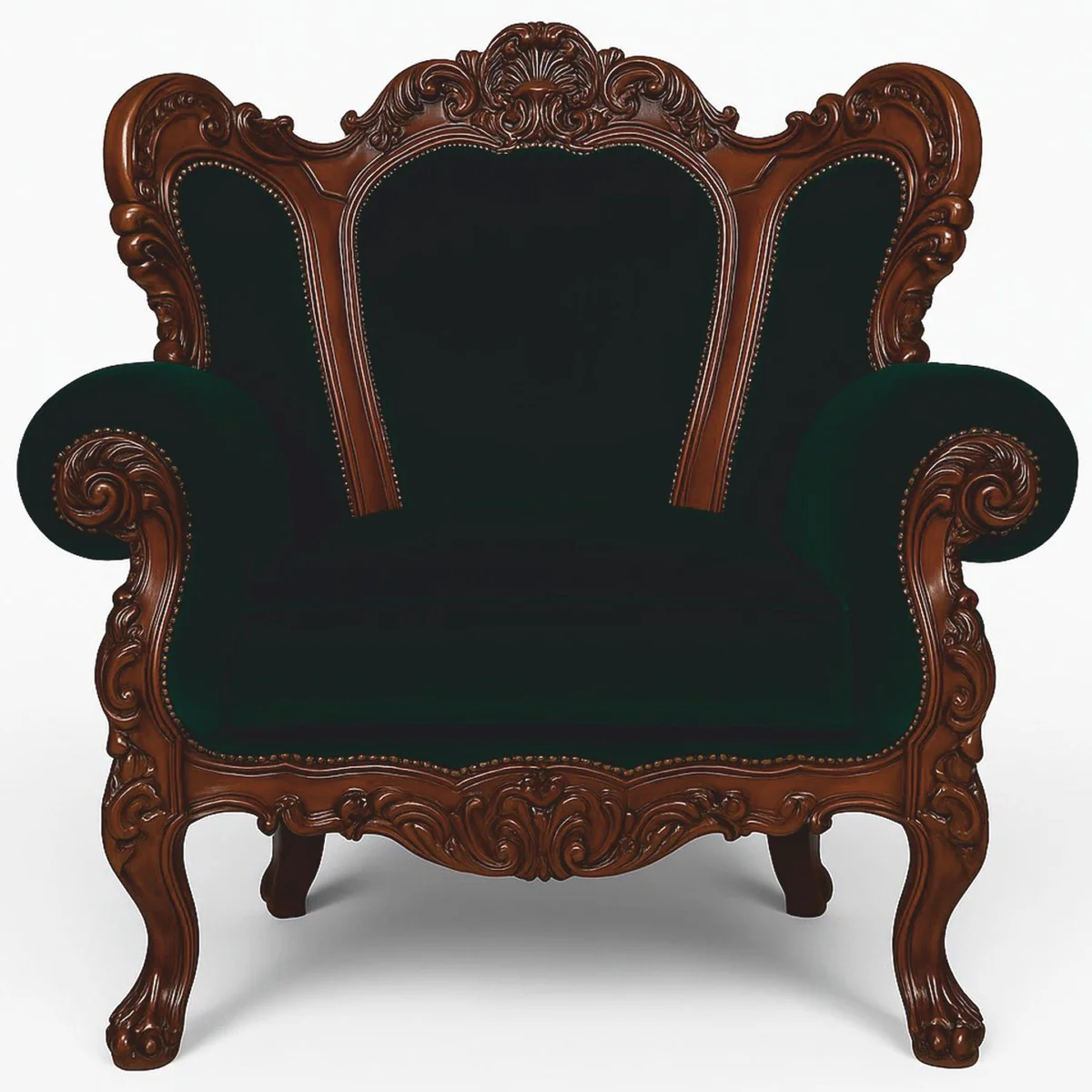 Casa Padrino sill¨®n de terciopelo barroco de lujo gris / marr¨®n oscuro - Muebles de sal¨®n de estilo barroco