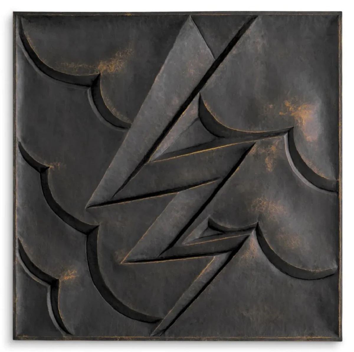 Casa Padrino relieve de pared de lujo bronce 100 x 4,5 x A. 100 cm - Mural cuadrado - Decoración de salón - Decoración de hotel - Decoración de paredes - Calidad de lujo