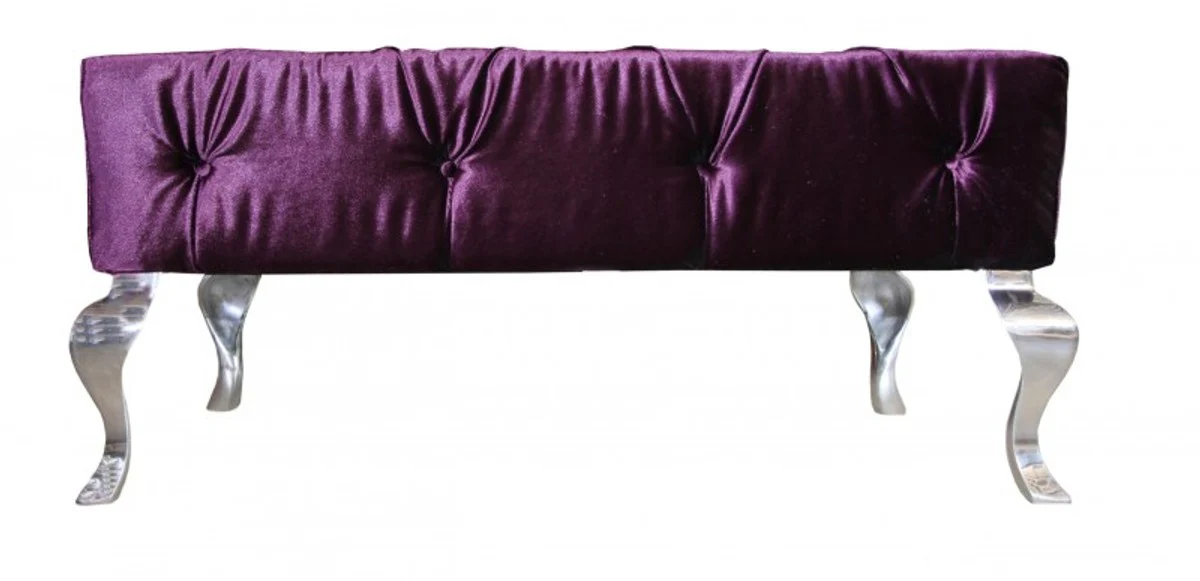 Casa Padrino de lujo heces barroca púrpura / plata - Banco de diseñador - taburetes - calidad de lujo