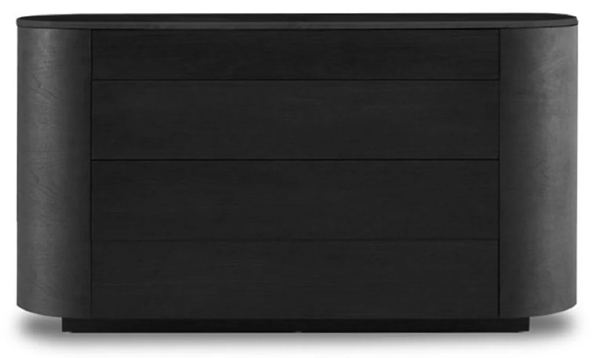 Casa Padrino aparador de lujo gris antracita / negro 140 x 42 x A. 75 cm - Armario de madera maciza con cajones y encimera de m¨¢rmol - Muebles de Lujo