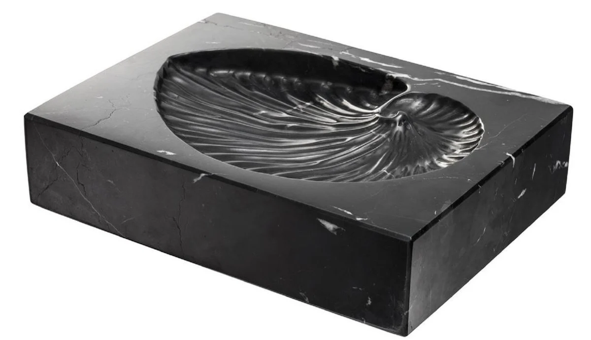 Casa Padrino decoraci¨®n de escritorio de lujo negro 24 x 18 x H. 5,5 cm - Objeto Deco de M¨¢rmol - Accesorios Deco