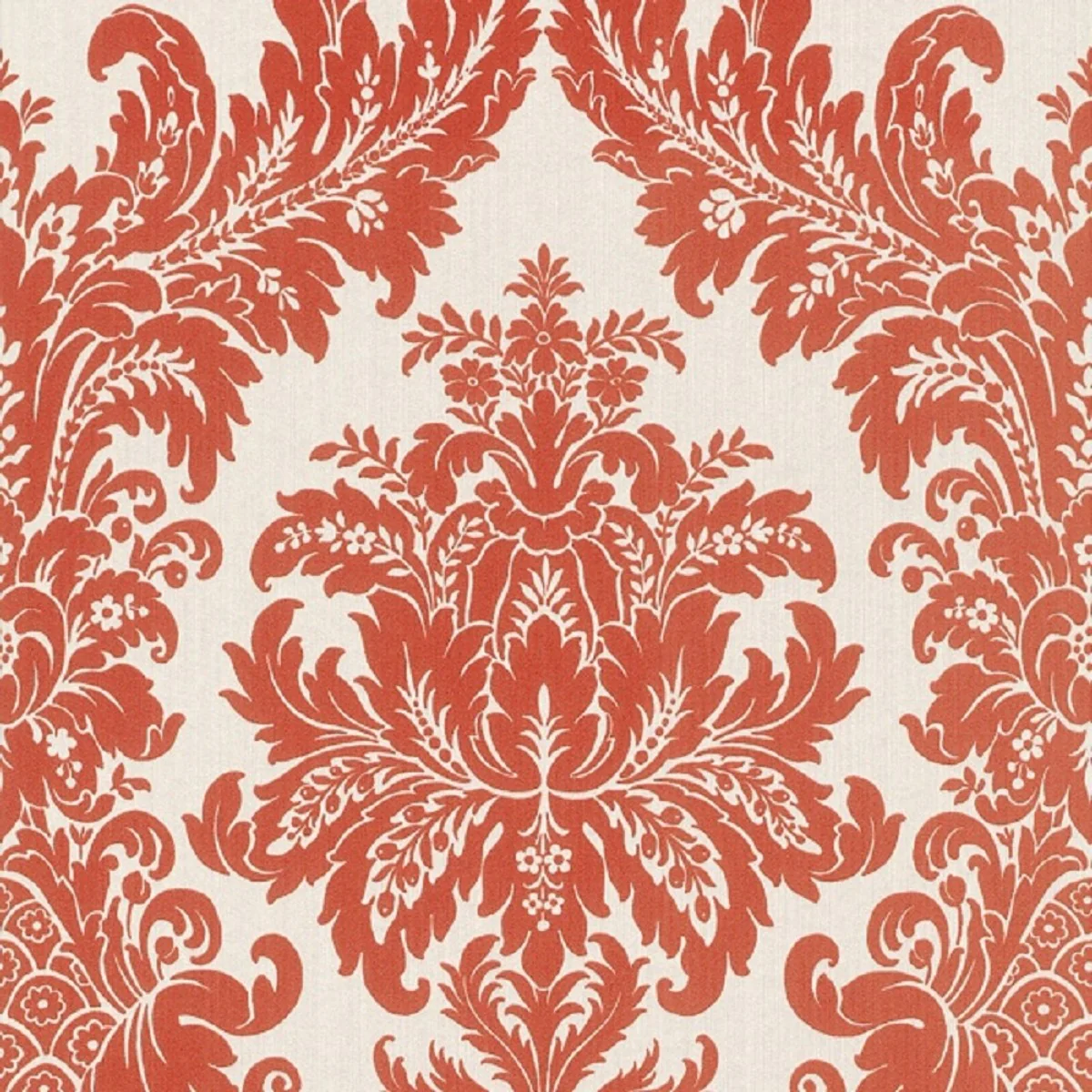 Casa Padrino papel tapiz textil barroco blanco / rojo 10,05 x 0,53 m - Papel Tapiz de Lujo de la Sala de Estar