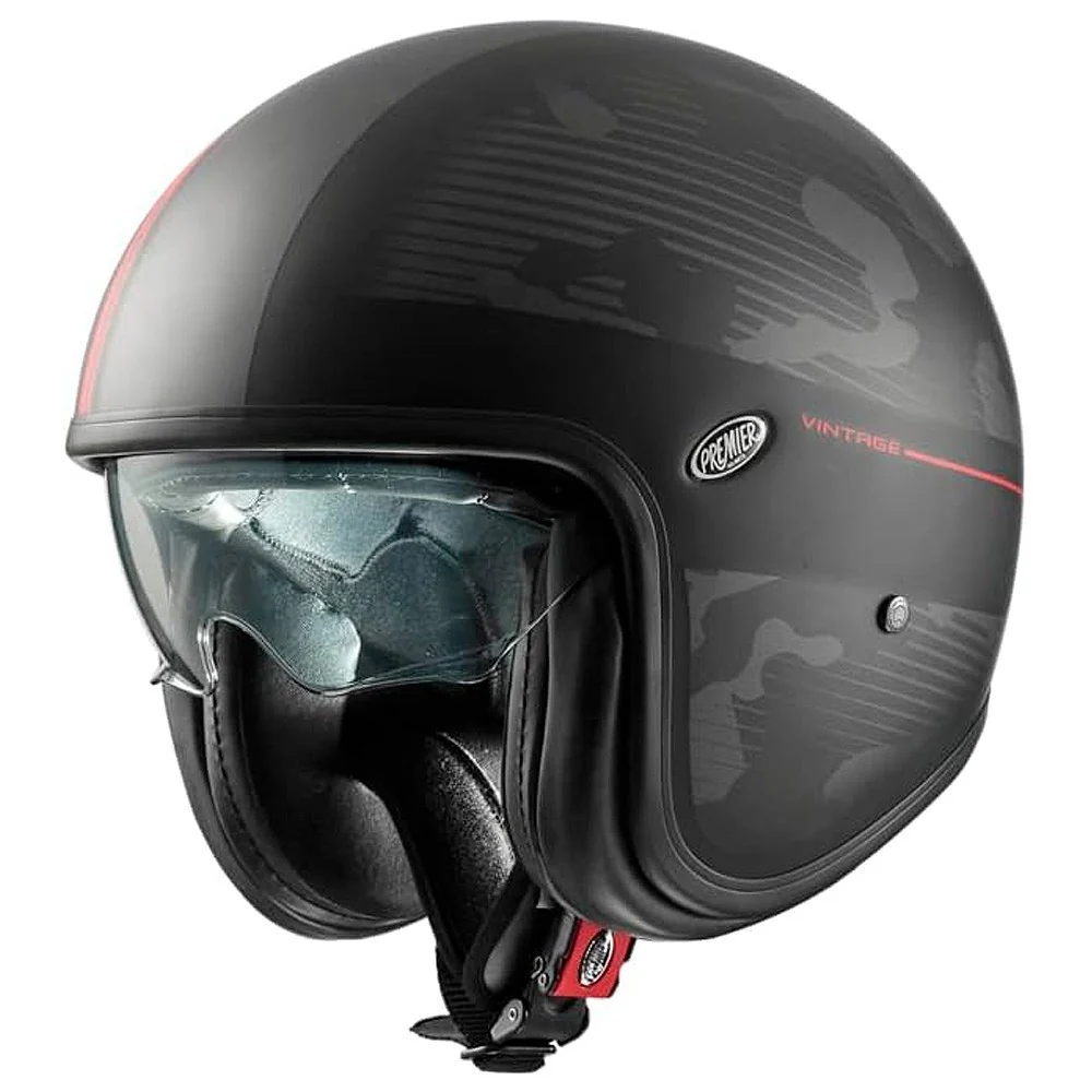 CASCO JET PREMIER VINTAGE DX 92 NEGRO / ROJO