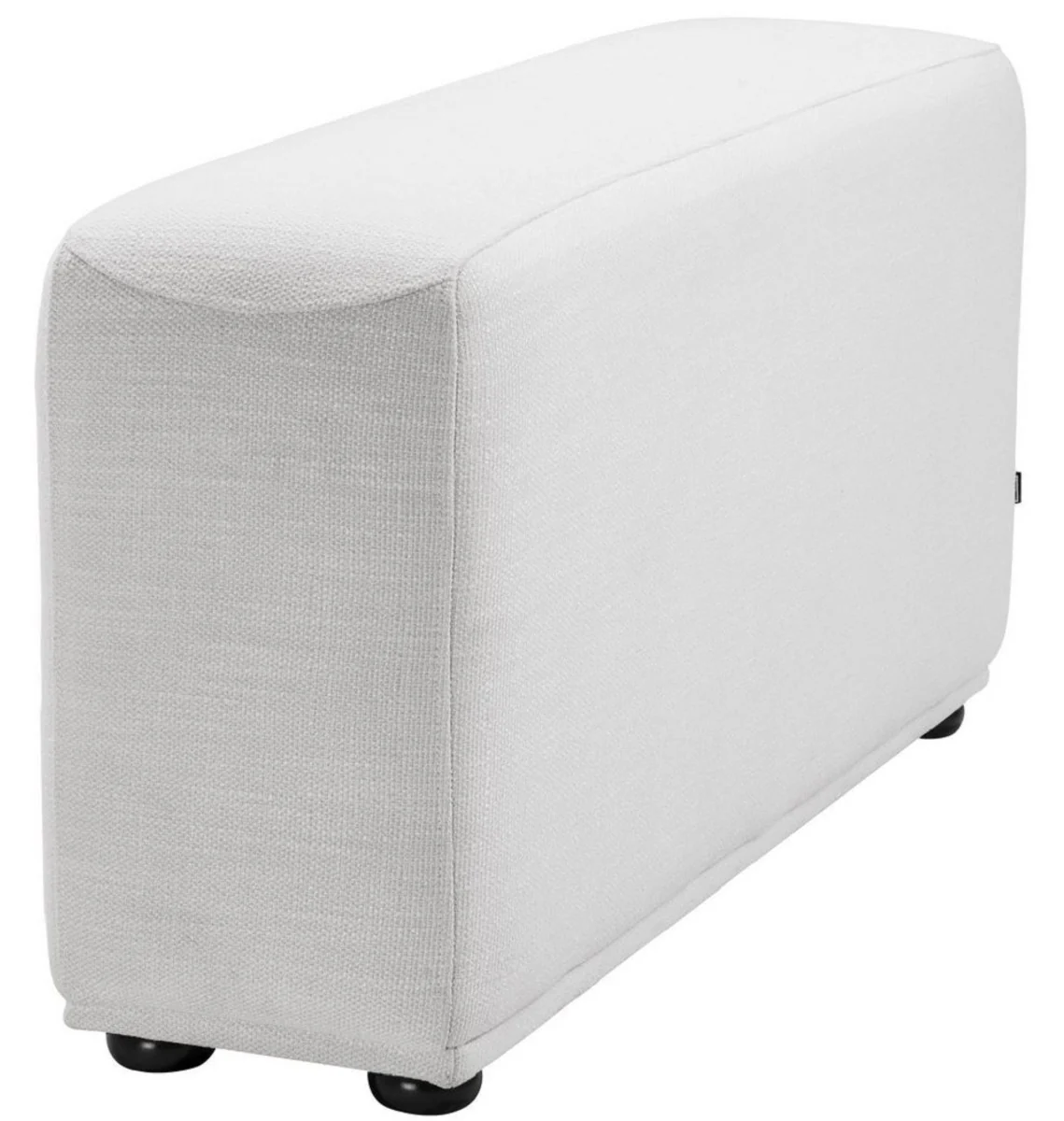 Casa Padrino reposabrazo de lujo con tejido de microfibra blanco / negro 33 x 109 x H. 55 cm - Muebles de Sala