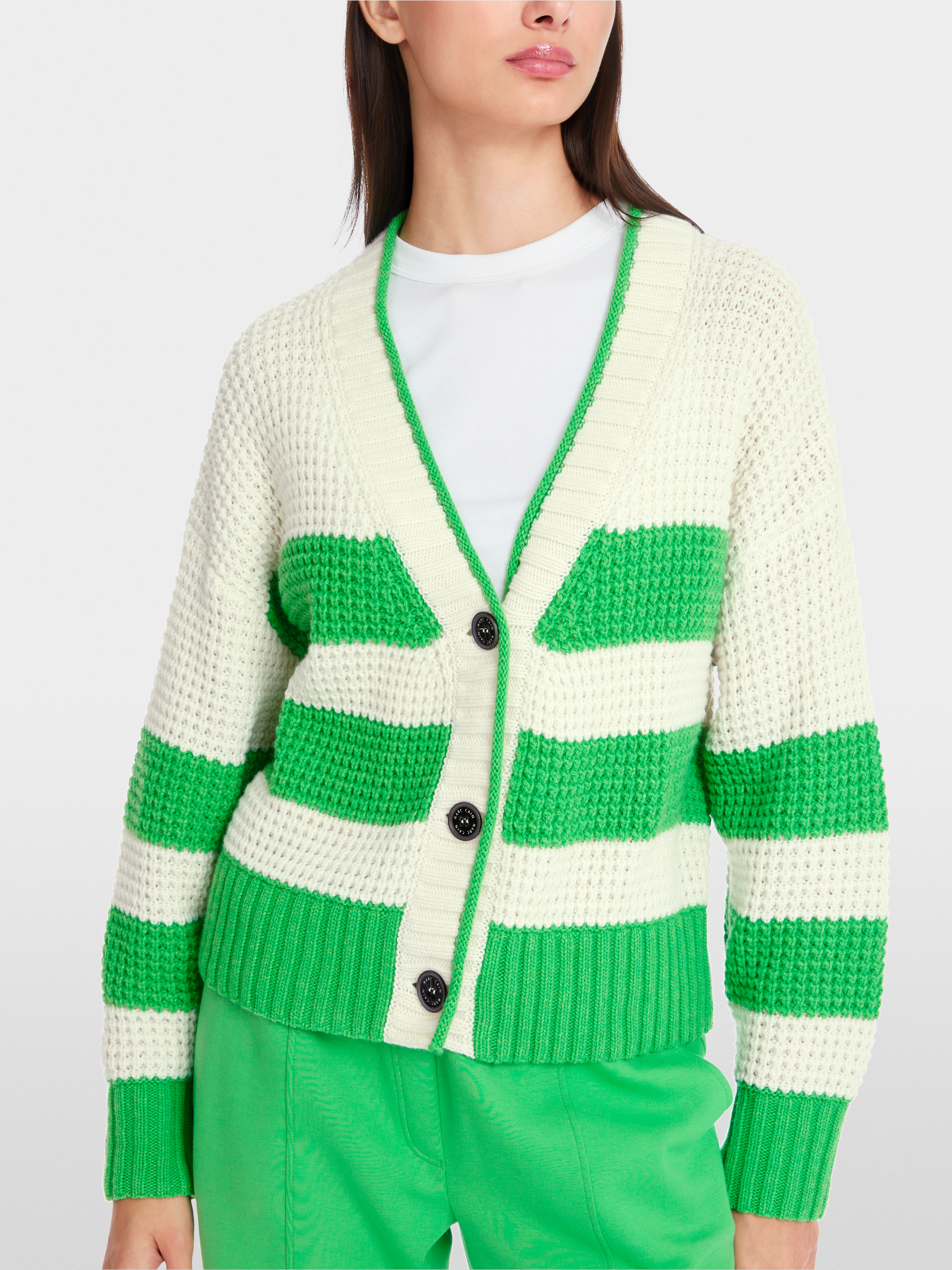 Marc-Cain Striped cardigan – Knitted in Germany