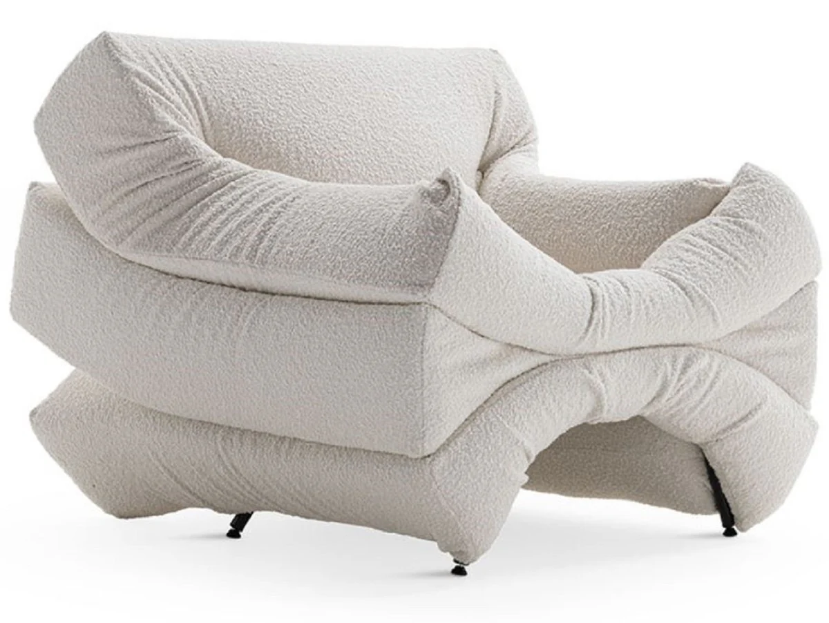 Casa Padrino Sill¨®n de Dise?o de Lujo Crema / Negro - Hecho en Italia