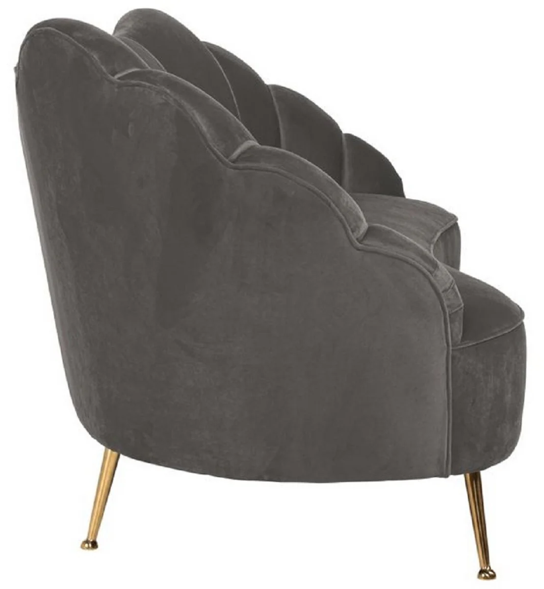 Casa Padrino sof¨¢ de terciopelo de lujo gris / oro 230 x 94 x A. 90 cm - Sof¨¢ de sal¨®n con tela de terciopelo fino - Muebles de sal¨®n - Muebles de lujo - Interiores de sal¨®n - Interiores de lujo