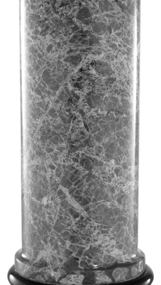 Casa Padrino columna de mármol de lujo gris / negro 10 x 10 x H. 20,5 cm - Accesorios de Decoración de la Sala de Estar