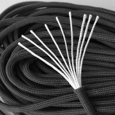 DD Hammocks Paracord Black 25 metros - Rollo de cuerda paracaídas de 7 hebras