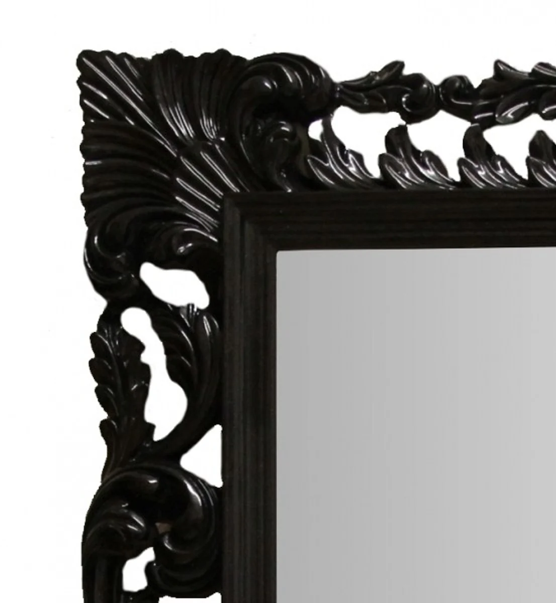 Casa Padrino baroque wall mirror black piano lacquer, height 117 cm, width 87 cm - Edel & Sumptuously