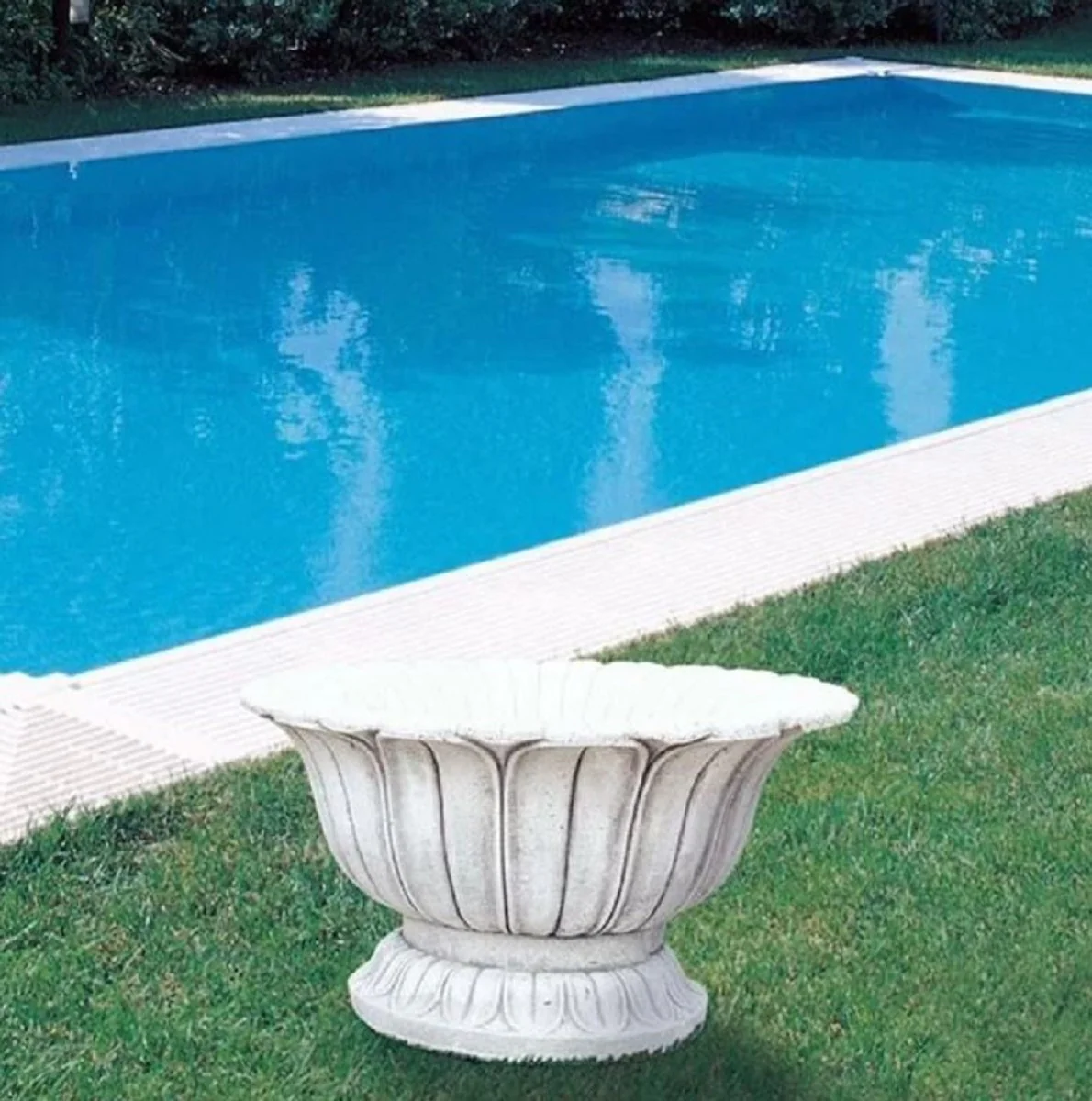 Casa Padrino maceta barroco de lujo blanco antiguo ? 36 x A. 32 cm - Hecho en Italia