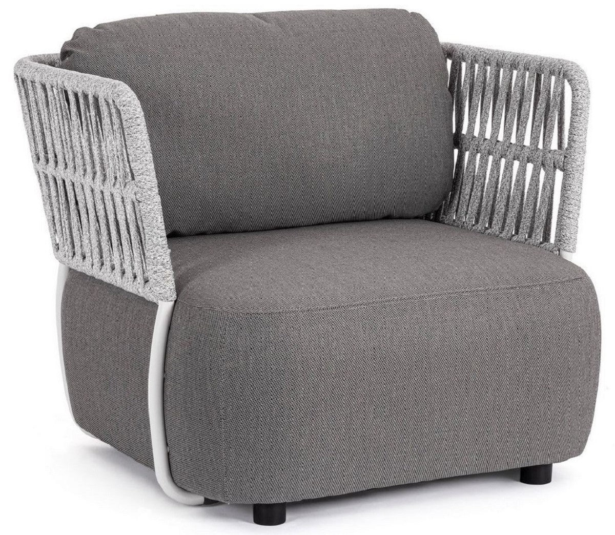 Casa Padrino sill¨®n de jard¨ªn de lujo gris / gris claro / negro 92 x 86 x A. 79 cm - Sill¨®n de jard¨ªn resistente a la intemperie - Sill¨®n de terraza - Muebles de jard¨ªn - Muebles de terraza