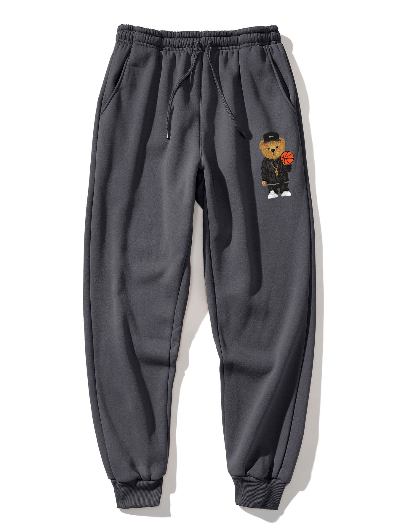 Basketball Bear Print Sweatshirt & Jogger Pants