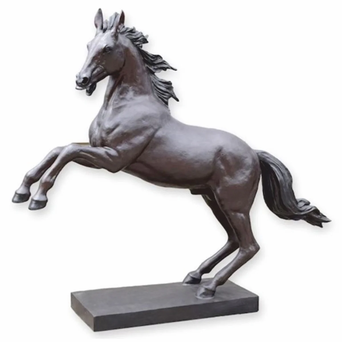 Casa Padrino escultura decorativa de jard¨ªn XXL de lujo de bronce caballo lado derecho gris 220 cm