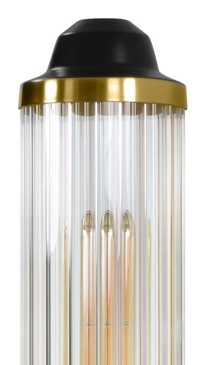 Casa Padrino Aplique de Pared Latón / Negro 10,5 x 18 x H. 68,5 cm - Calidad de Lujo