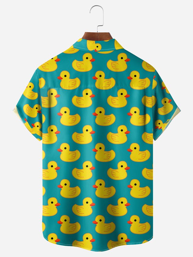Ducks Chest Pocket Short Sleeve Hawaiian Shirt