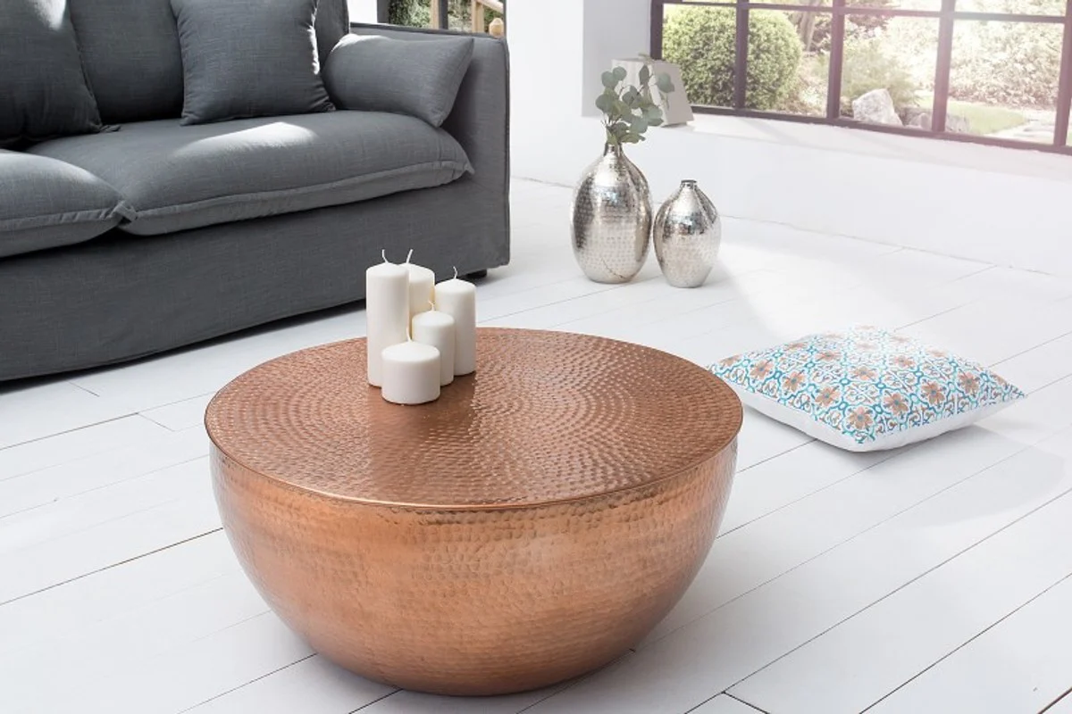 Mesa de centro de lujo Casa Padrino cobre 68 cm aluminio - salón mesa salón - único