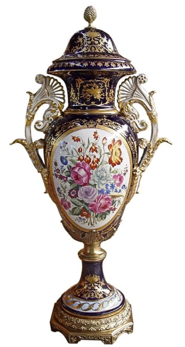 Casa Padrino luxury baroque porcelain vase with lid H. 126 cm - limited edition
