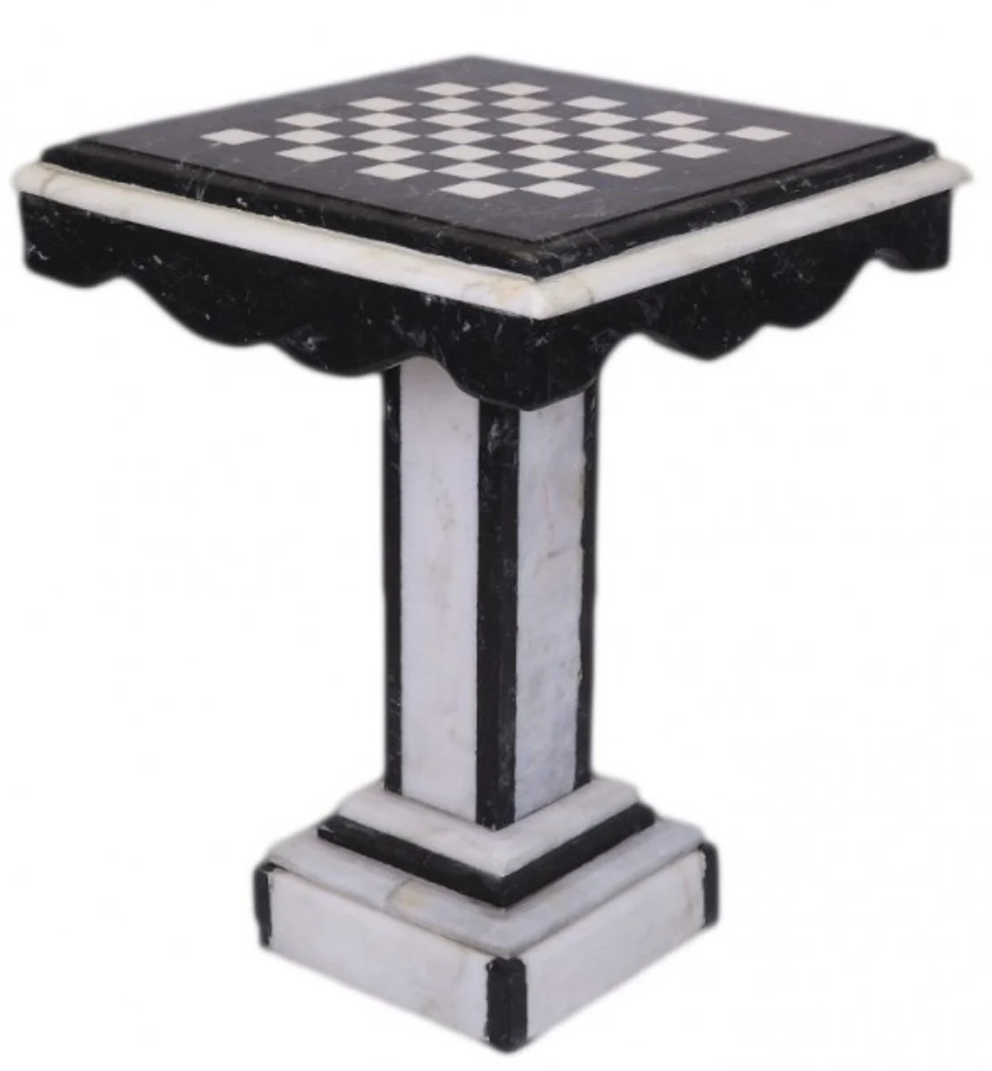 Casa Padrino luxury Baroque games table chess / checkers table Marble black - white - furniture Antique Style Art Deco Art Nouveau